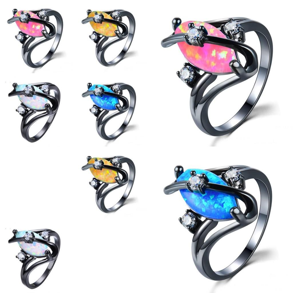 Wish Black Gold Sshaped Cz Ring With Pearllike White Stone For Elegant Womens Jewelry