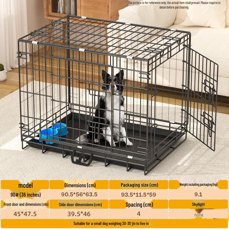 Thickened Wire Folding Dog Cage for Large and Medium Pets