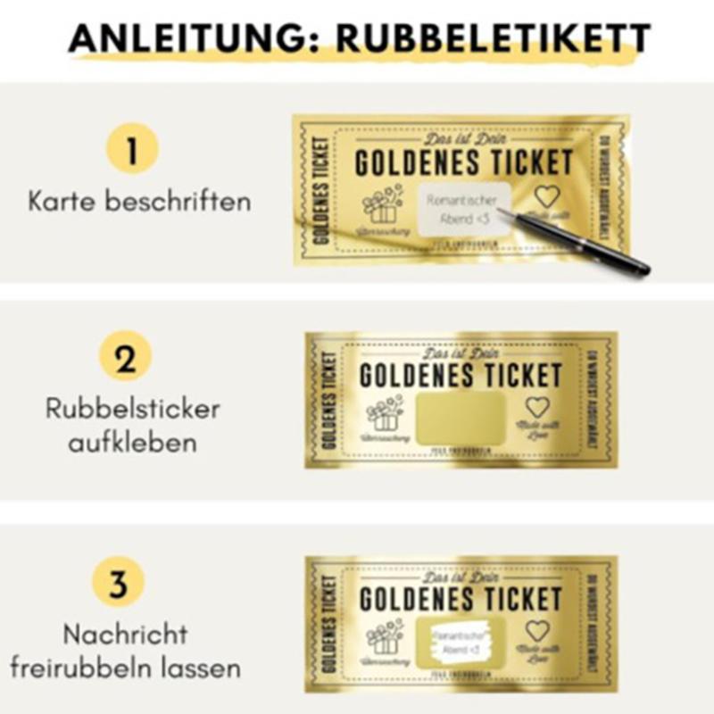 Ticket Scratch Card With Envelope Scratch Off Ticket Surprise Gift Reveal Wedding Card Concert Ticket Cinema Voucher Raffle Gift