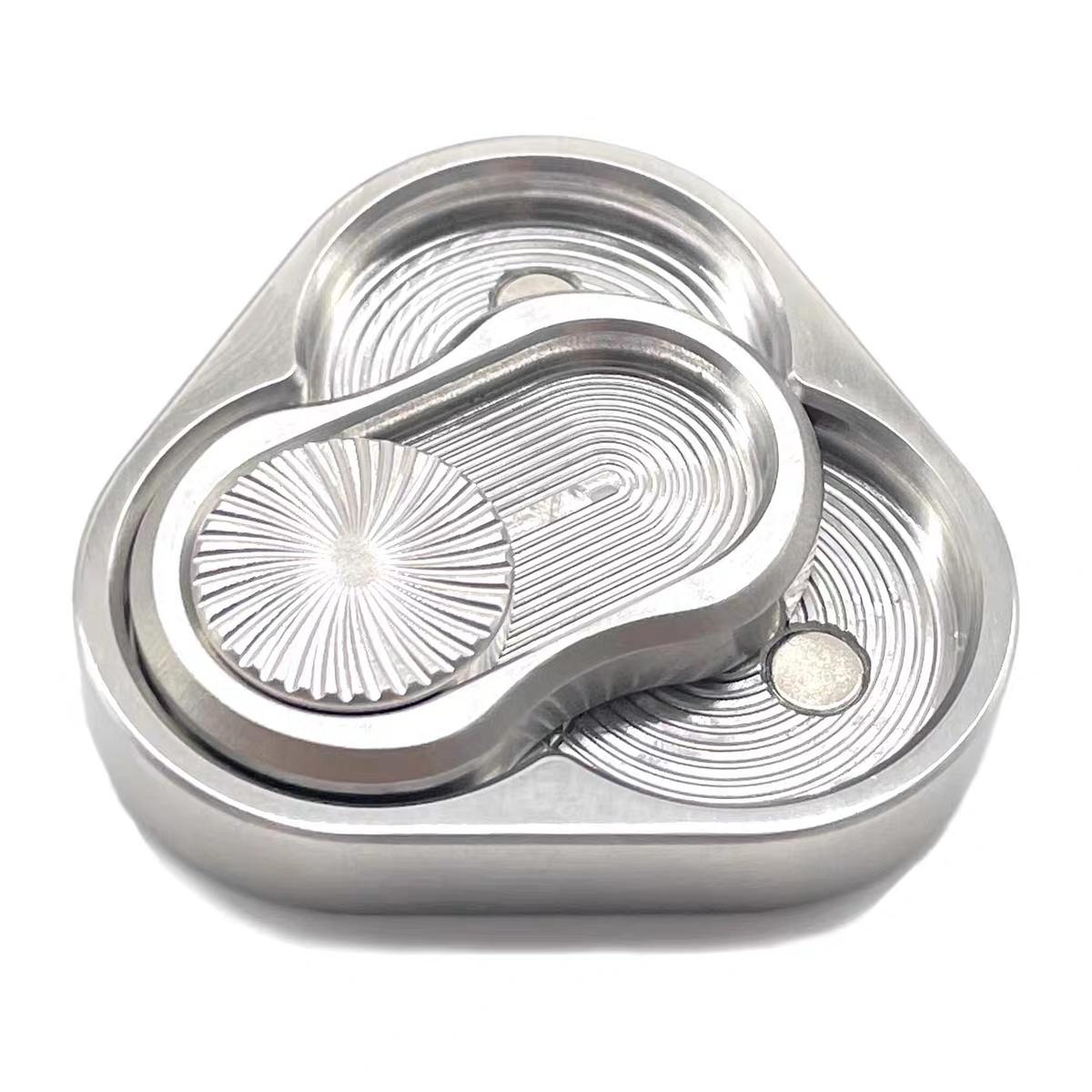 

Triangle Fidget Slider Adult EDC Metal Fidget Toy ADHD Hand Spinner Magnetic Push Slider Anxiety Stress Relief Adult Gifts срібний