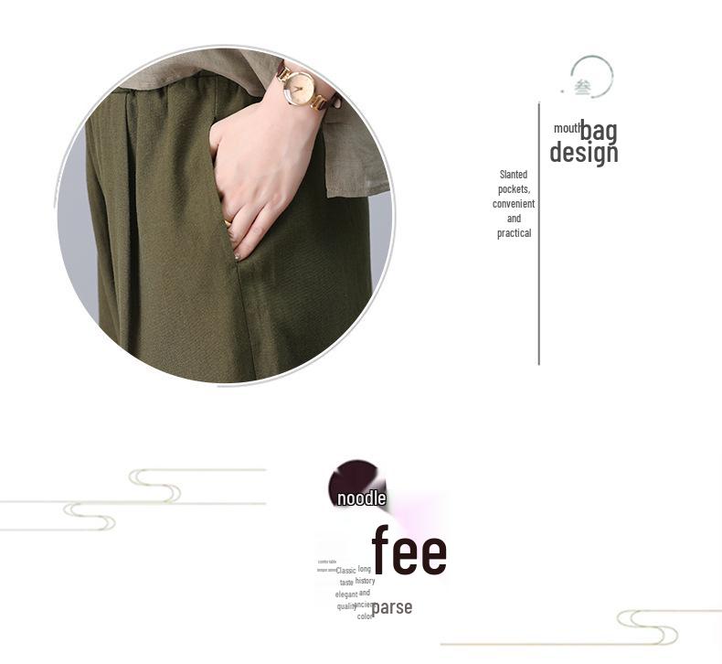 Dámský letní lněný ležérní oblek 2024: Módní bavlněno-lněný dvoudílný set pro ženy středního věku, plus size, drobné maminky