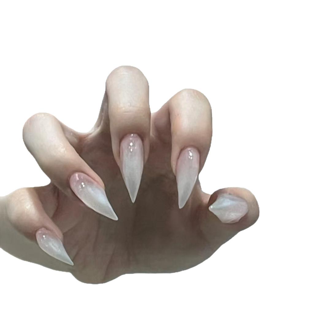 10Pcs Handmade Red Gradient Dragon Claw Press On Nails Cat Shape Detachable False Nail Tips Fake Nail Art