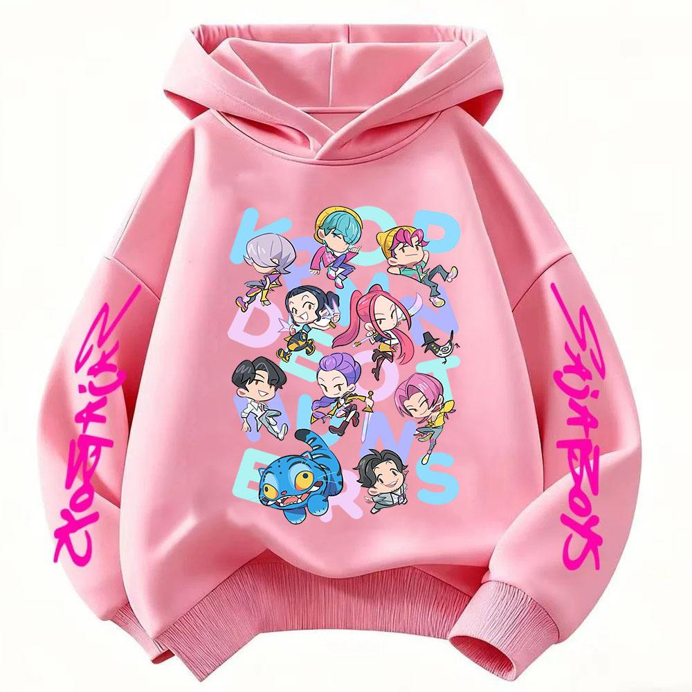New Kids' Korean-Style Demon Hunter Fashion Casual Girls' Pullover Cartoon Movie Versatile Spring and Autumn Hoodie