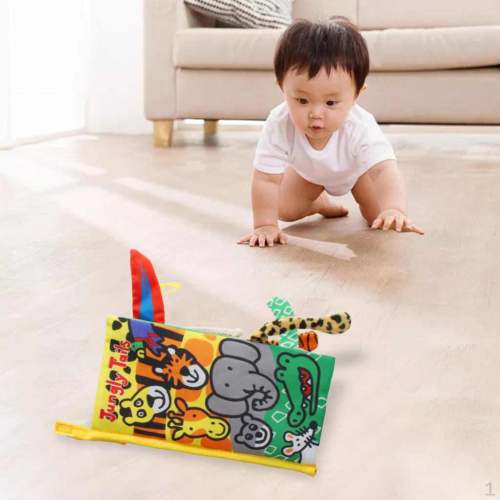 Baby Cloth Books Early Education Toy Cartoon Crinkle Book for Toddler, Infants Jungle