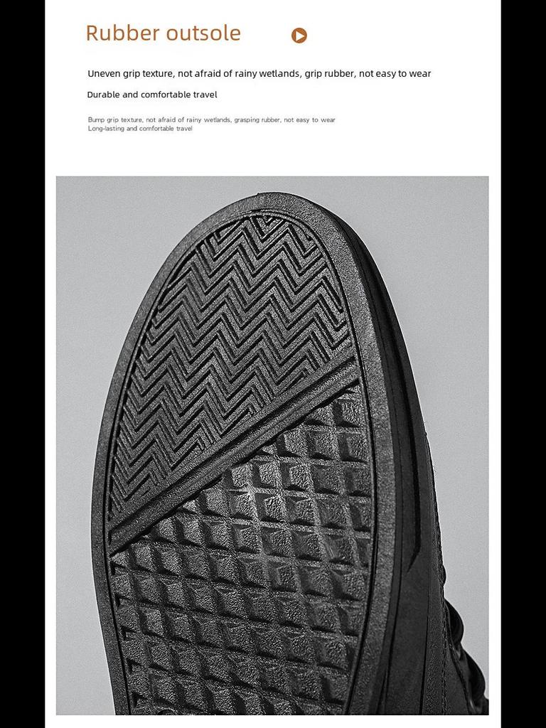 Męskie wodoodporne buty robocze z wysoką cholewką - Antypoślizgowe, casualowe skórzane na każdą porę roku