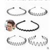 Alice Style Hair Styling Tool Sports Metal Hairband Wavy Headband Casual Headwear Black Head Hoop