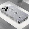 Snow Bear Paw Pattern Electroplated Silver Phone Case For Samsung Galaxy S25 S24 S23 Ultra Plus FE Tempered Glass Cover