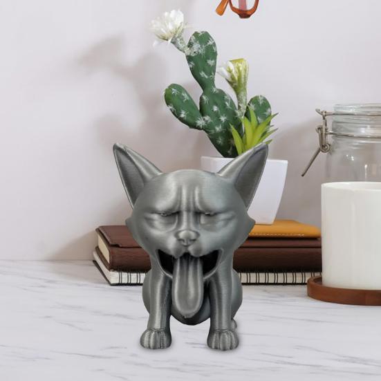 3D Printed Vomit Cat Figurine Plastic Kitten Statue Animal Sculpture
