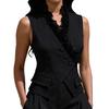 Spring European and American temperament elegant edge vest slim sleeveless V-neck commuter women's clothing