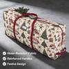 Oxford Cloth Christmas Organizer Bag Cartoon Print Christmas Ornament Storage Bag  Ornaments