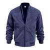 Men's European Suede Stand Collar Zipper Jacket - Plus Size Autumn Casual Coat