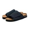 Ruizu Men's Cork Slippers: Trendy Frosted Leather Flip Flops for Beach or Casual Wear.