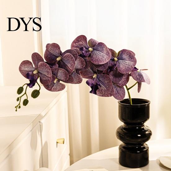 Natürlich aussehende Seidenorchideen-Stiele Künstliche Phalaenopsis-Blüten 10-Kopf-Stiel 3D-Druck Realistische Orchideen Wohnzimmer-Blumenarrangement für