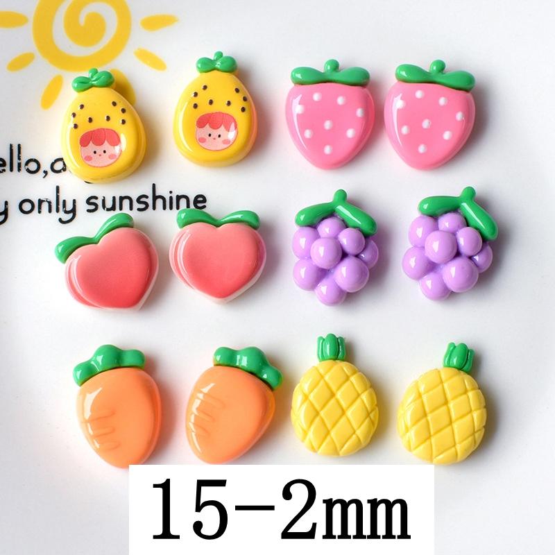 

20Pcs New Kawaii 15-20mm Cute Mini Grape Strawberry Radish Series Flat Back Cabochons Scrapbooking DIY Jewelry Craft Decoration