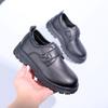 2026 British Style Leather School Shoes for African Children, PU Velcro, Boys' Student Footwear