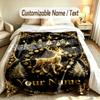 Christmas Theme Soft Blanket Personalized Custom Name Text Print Warm Blanket Home Sofa Bedroom Decor