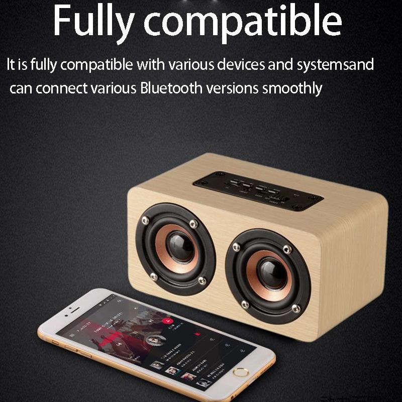 Retro Wooden Bluetooth Speaker Computer Speaker Bar Stereo Sound Subwoofer box For Macbook Laptop Notebook PC TF Card Music Player Wired Loudspeaker