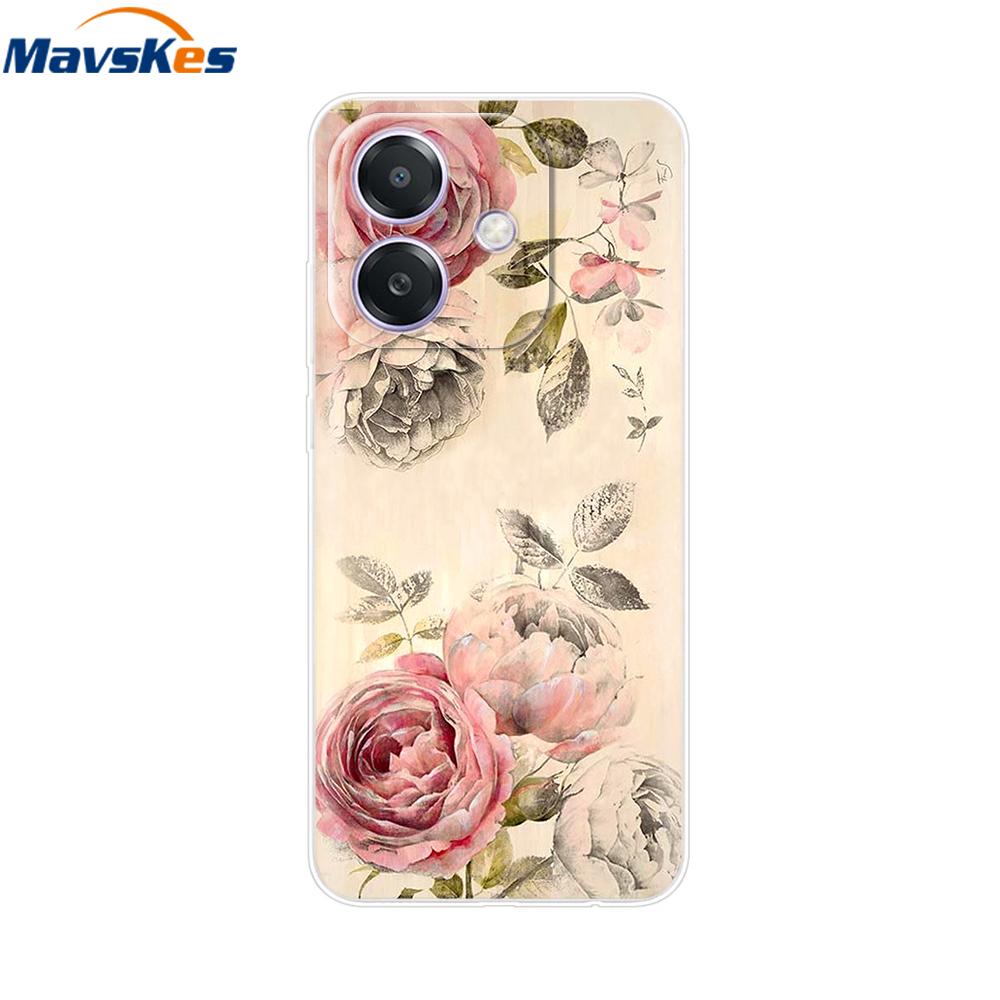Oppo A3x A3 4G 5G Kılıfı CPH2669 Boyalı Çiçekli Kapak Darbeye Dayanıklı Telefon Kılıfı Oppo A3x OppoA3 OppoA3x İçin Yumuşak TPU Kılıflar Kılıf