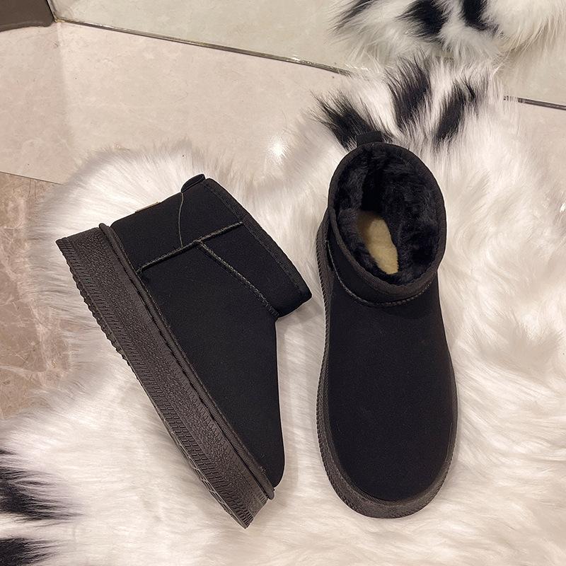 Fashion Velvet Thickening Warm Cotton Shoes for Women Fashion Casual New Designer Snow Boots Female Big Size Winter Ankle Boots Ladies