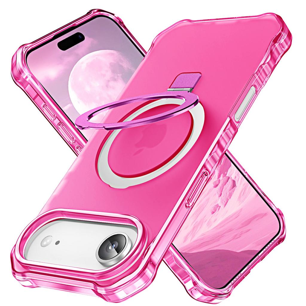 For iPhone Air Case Compatible with MagSafe Matte Kickstand Hybrid Phone Cover Small Wavy Edge