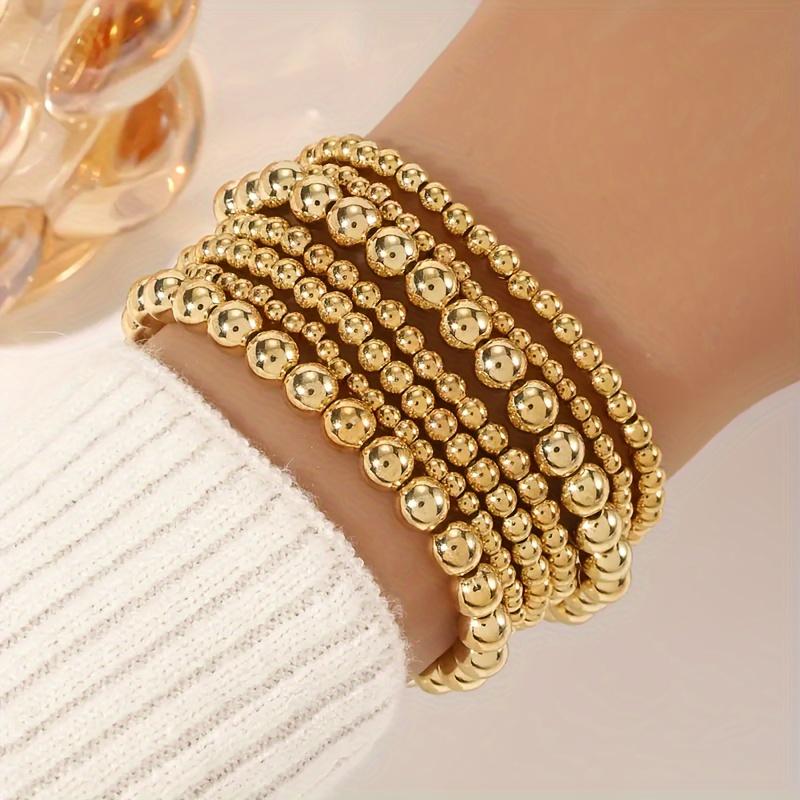 Bracelet de Perles CCB Vintage Bracelet de Perles Créatif Perle Plate Perle Étoile Ensemble de Bracelets pour Femmes Bohème Quotidien Polyvalent Zircon Cadeaux