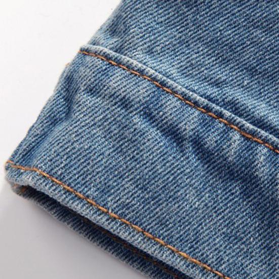 Vest Sleeveless Ripped Single-breasted Turn-down Collar Men Waistcoat for Daily Wear