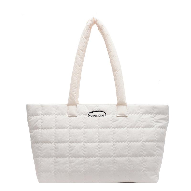 Large Capacity Bag Women's New Casual Fashion Versatile Shoulder Bag Simple Solid Color Down Bag