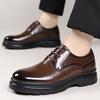 Fashion Men's Leather Oxford Shoes Classic Lace-Up Formal Dress Shoes Business Casual Male Dress Shoes New Slip-Resistant Sole Flats
