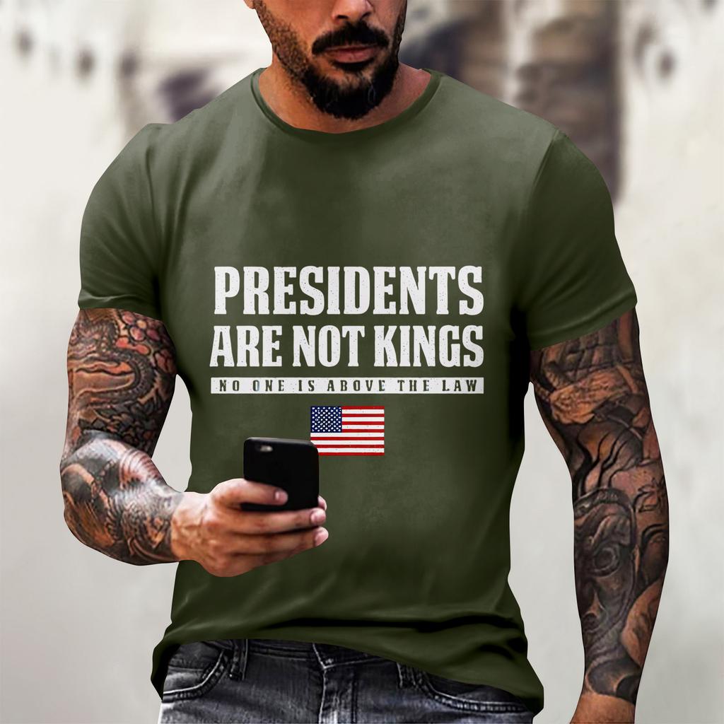 Men's  Neck Short-Sleeve T-Shirt With American Political Print