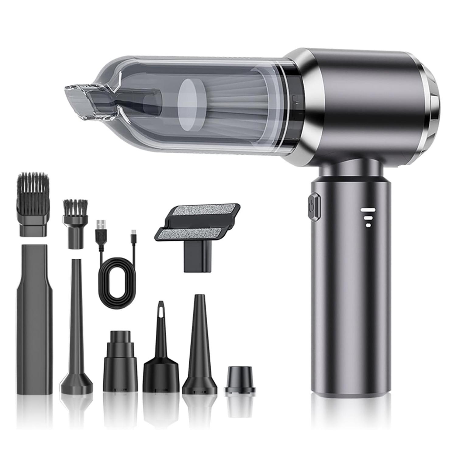 

Портативный беспроводной бесщеточный пылесос с регулируемой мощностью всасывания для использования в автомобиле 22.3X20X6.8CM