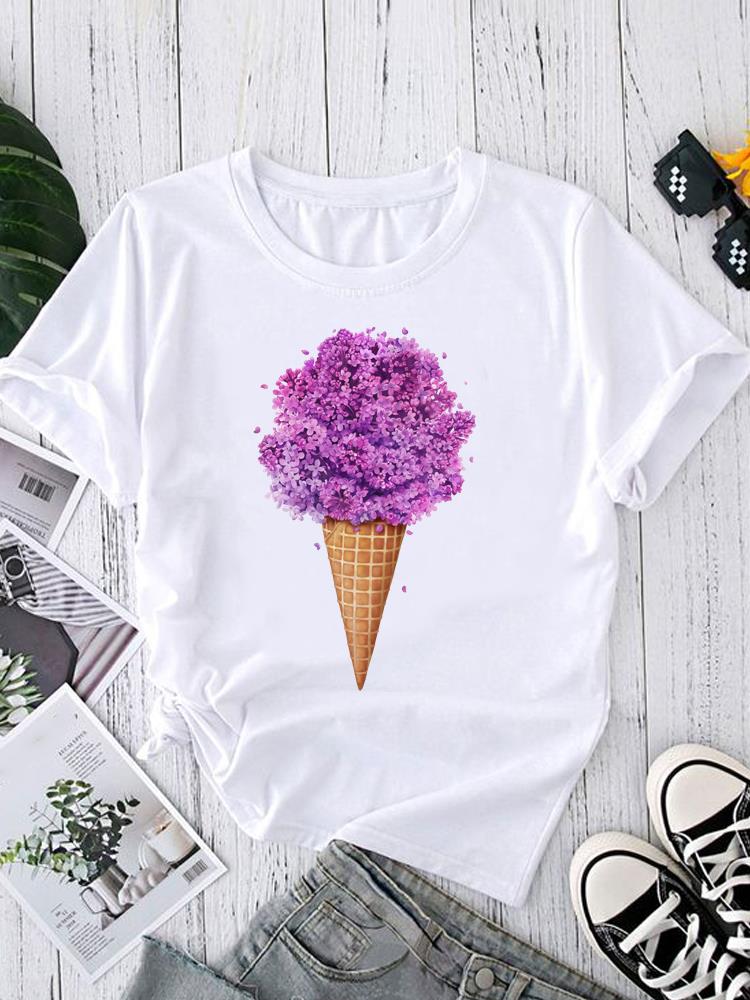 (Asian Size) love heart style Short Sleeve T shirt Printed T-shirts O-neck Casual Clothing Fashion Female Women's Top Graphic Tee