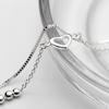 2-row chain heart ball silver bracelet