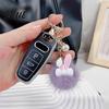 Plush Rabbit Keychain Ear Soft Ball Charm Key Chain Car