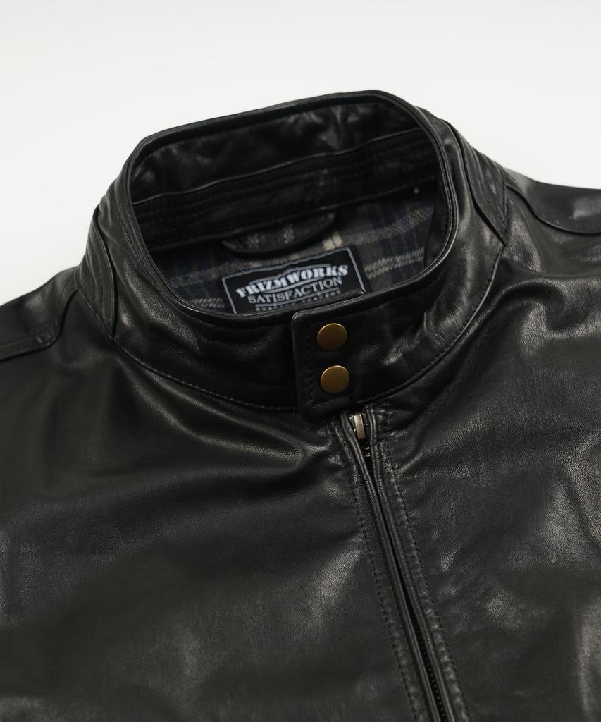 FRIZMWORKS Waxed Cowhide Buddy Harrington Jacket _ Black
