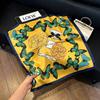Hong Kong style burgundy printing waist silk scarf belt jeans waist accessories new square scarf fart curtain waist seal