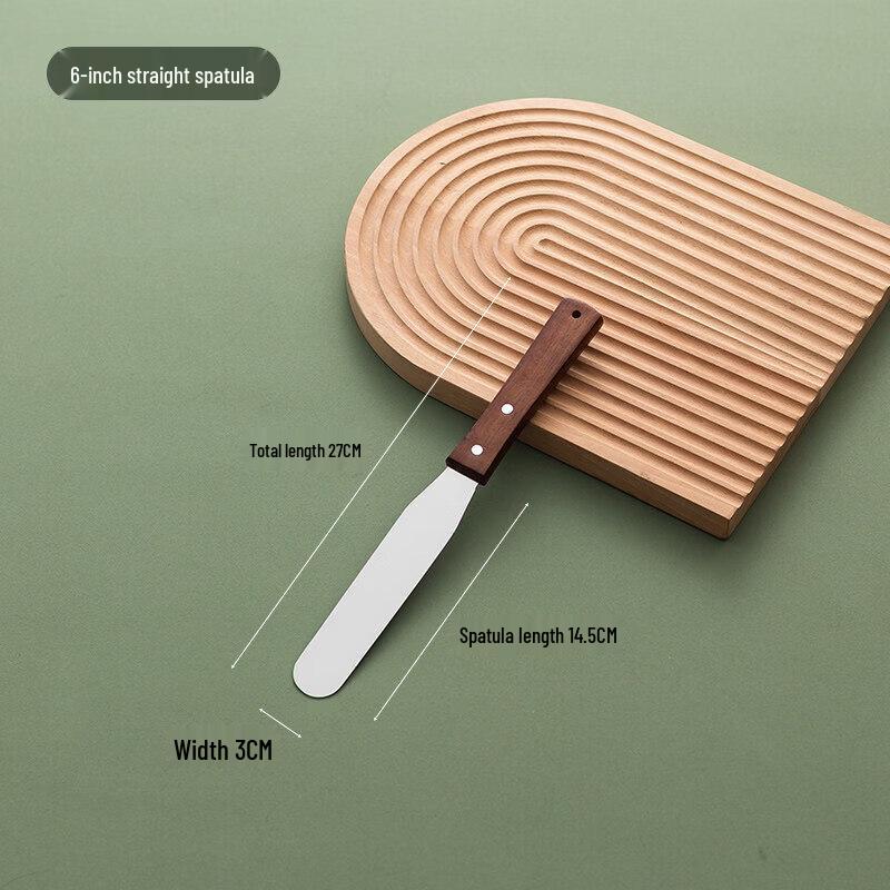 Qiwei 3-Piece Wooden Handle Cranked Cake Spatula Set