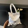 Korean version of summer small fresh canvas bag women's bag 2025 new large-capacity niche fashion floral cloth shoulder bag
