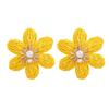 Spring Floral Raffia Earrings – European & American Style for Ladies' Parties