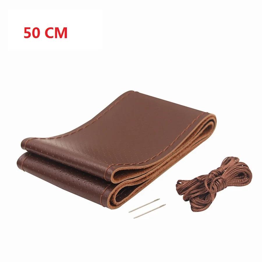 Genuine Leather 42/45/47/50 CM Bus Truck Car Steering Wheel Cover For VOLVO FH FM BENZ IVECO FIAT SCANIA DAF MAN DEUTZ RENAULT