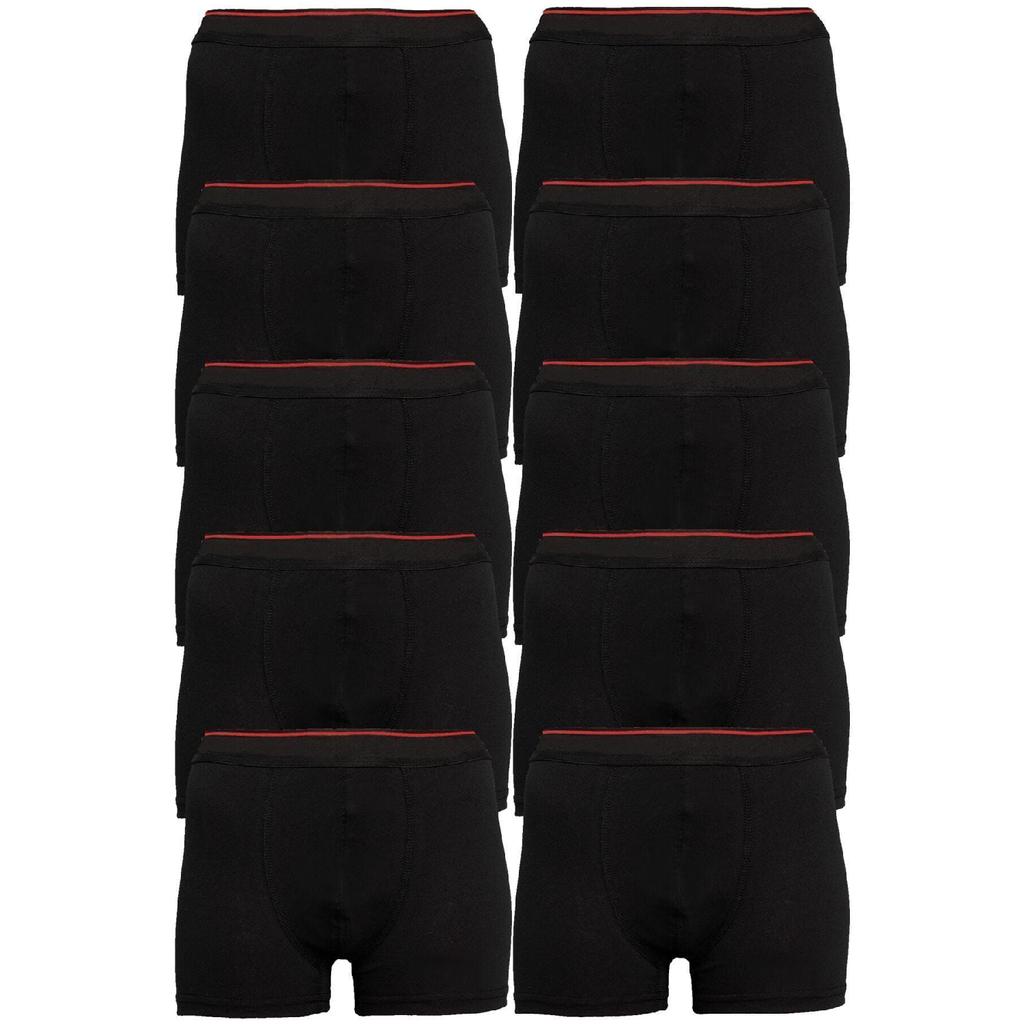 Boxeri negri din bumbac Lycra pentru bărbați, pachet de 12