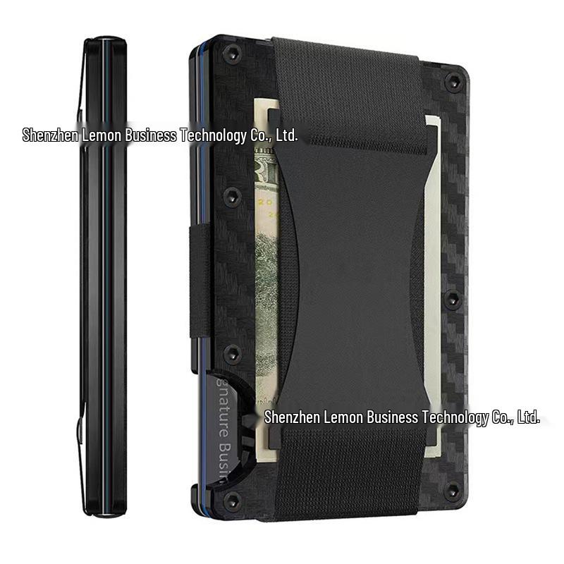 Hot Selling RFID Anti-theft Carbon Fiber Metal Card Holder Wallet with Money Clip