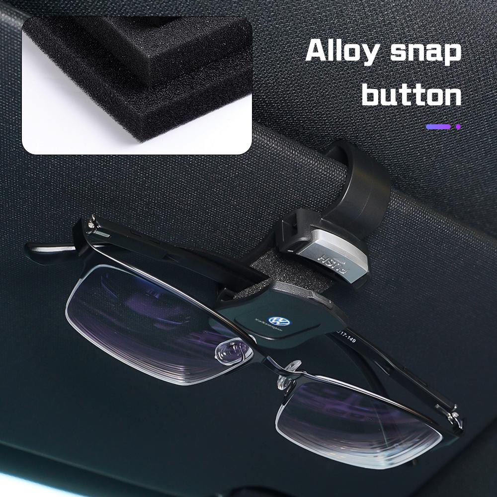 Car Visor Glasses Clip Sunglasses Hanger for VW Volkswagen GTI R Golf 3 4 5 6 7 8 MK8 ID.3 ID4 Polo Tiguan Passat B5 B7 Touareg