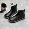 Fashion GKTINOO 2025 Autumn Winter New Genuine Leather Round Toe Chelsea Boots Casual Anti-slip Soft Sole Warm Women's Flat Boots