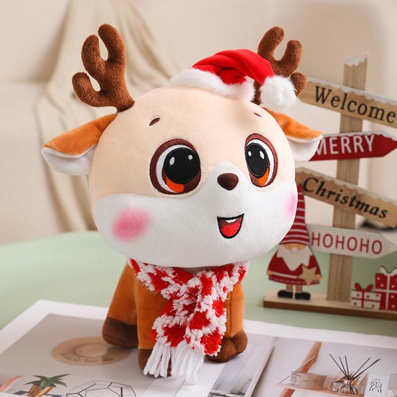 

Милый Санта-олень, плюшевая кукла-лось, кукла, новогодний подарок, рождественские украшения, украшение для автомобиля в виде оленя Sika на мужские и женские дни рождения 30CM хаки