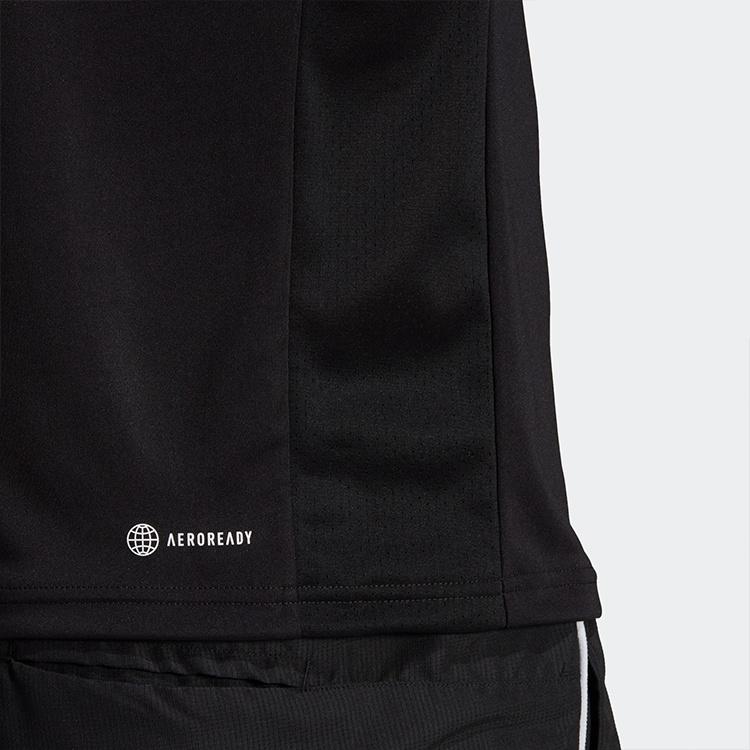 adidas Solid Color Logo Tennis Sports Short Sleeve Polo Shirt Black Men's HB6224
