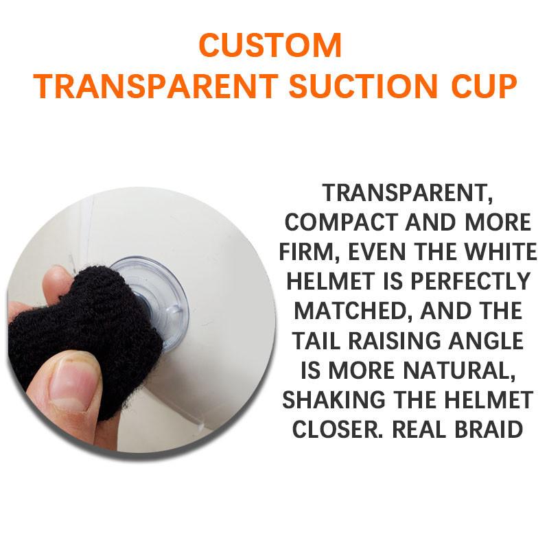 Universal Motorcycle Helmet Ponytail Extension - Professional Grade Suction Cup Braided Hair Attachment (55cm, Multi-Color)