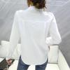 Spring Autumn Turn-down Collar Shirt Women's Clothing Commute Pockets Spliced Stylish Solid Color Single-breasted Basic Blouse