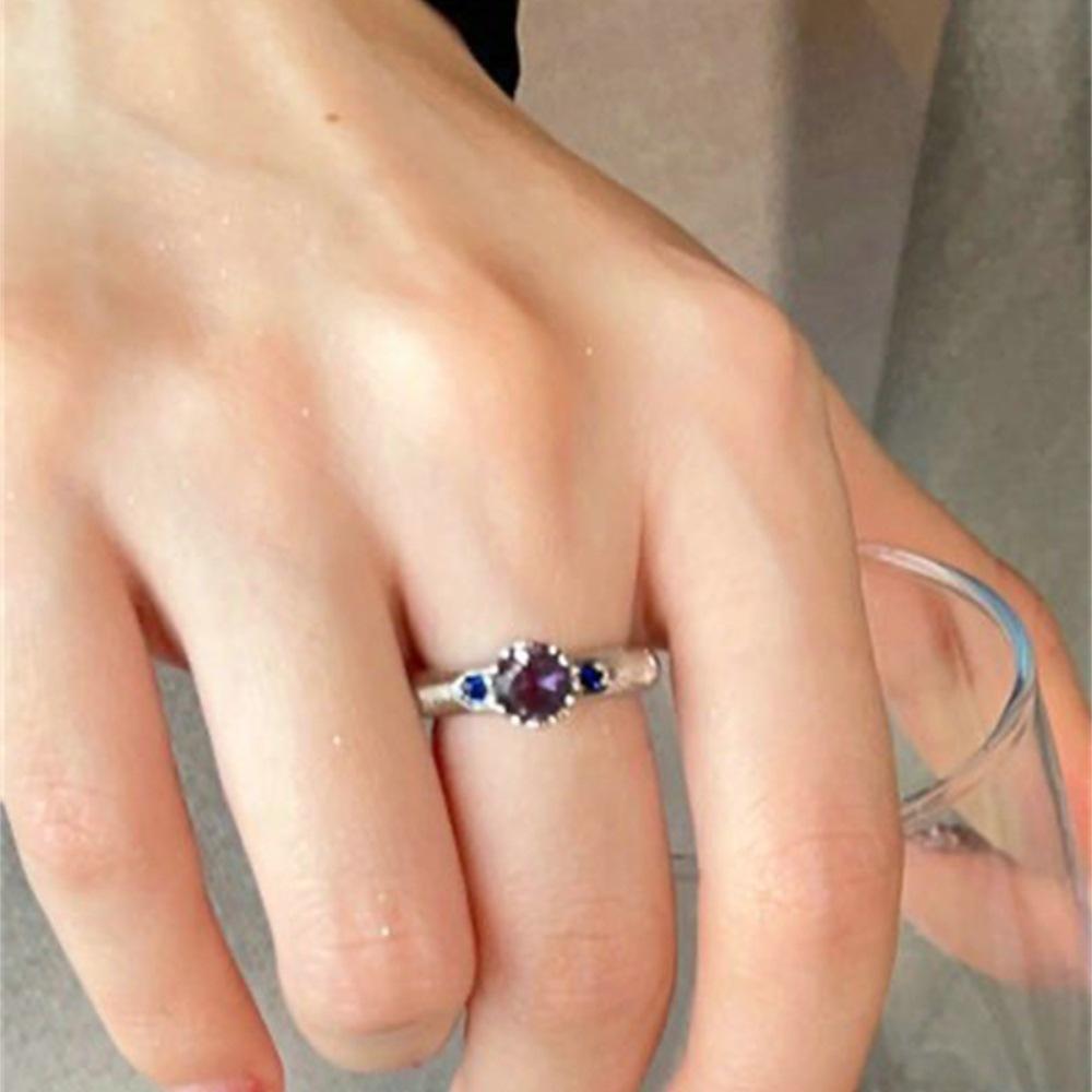 Over 120 Styles Korean style zircon diamond ring women's 925 sterling silver spring and summer niche light luxury high-end index finger ring open ring
