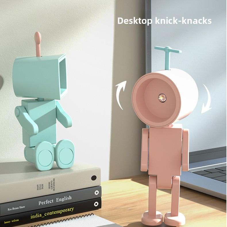 Astronaut Magnetic Night Light Led Mini Robot with Battery Book Light Desktop Building Block Ornament Ambient Light
