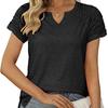 Women's V-Neck Shoulder Sleeve  T-Shirts Short Sleeve Top Women's
